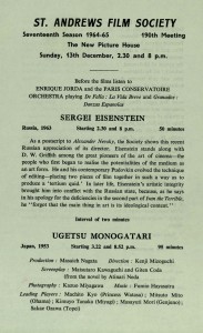 Film Society Programmes
